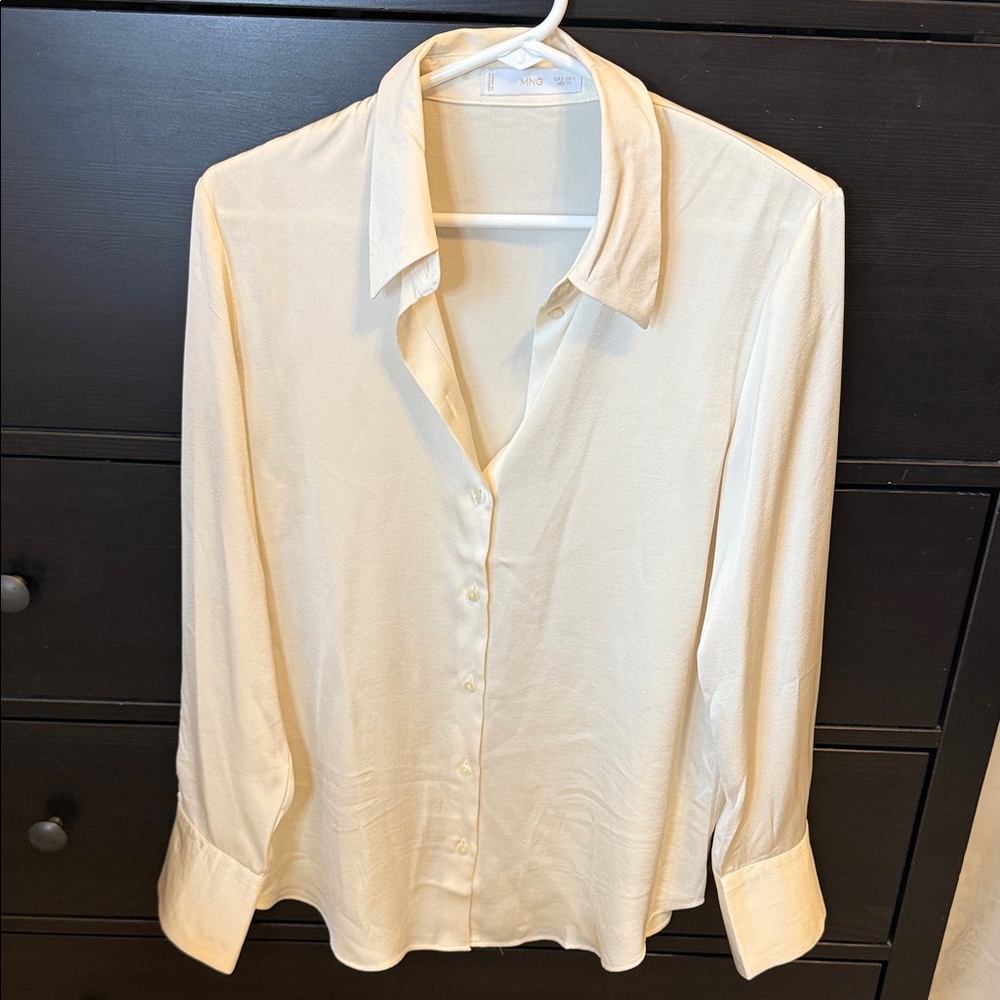 Mango Elegant Cream Women's Blouse